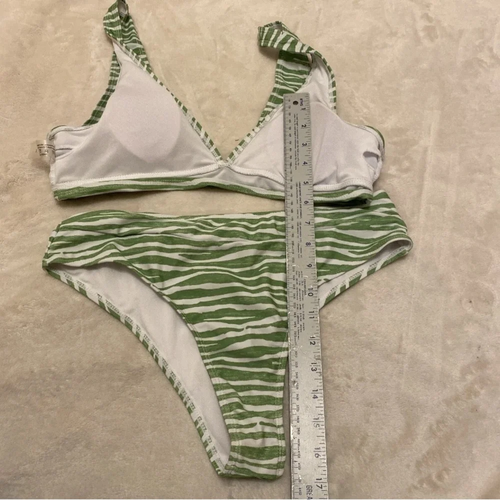 SHEIN Green Zebra Print Bikini
